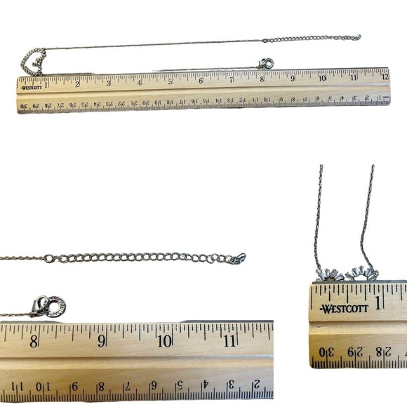 CZ By Kenneth Jay Lane Baguette Open Heart Necklace 2 CTTW 16" w/Gift Bag - Picture 6 of 8